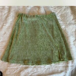 Green Pleated Women's Skirt